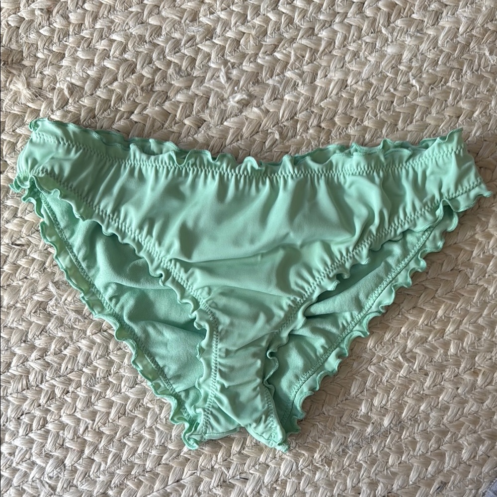 Shade & Shore Mint Green Ruffle Bikini Bottom